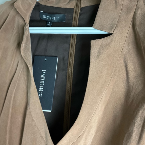 Lafayette 148 Brown Short Sleeve Wrap Sheath Dress - Picture 4 of 5